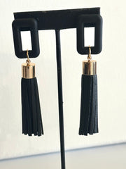 Earrings - Black Tassel Earrings