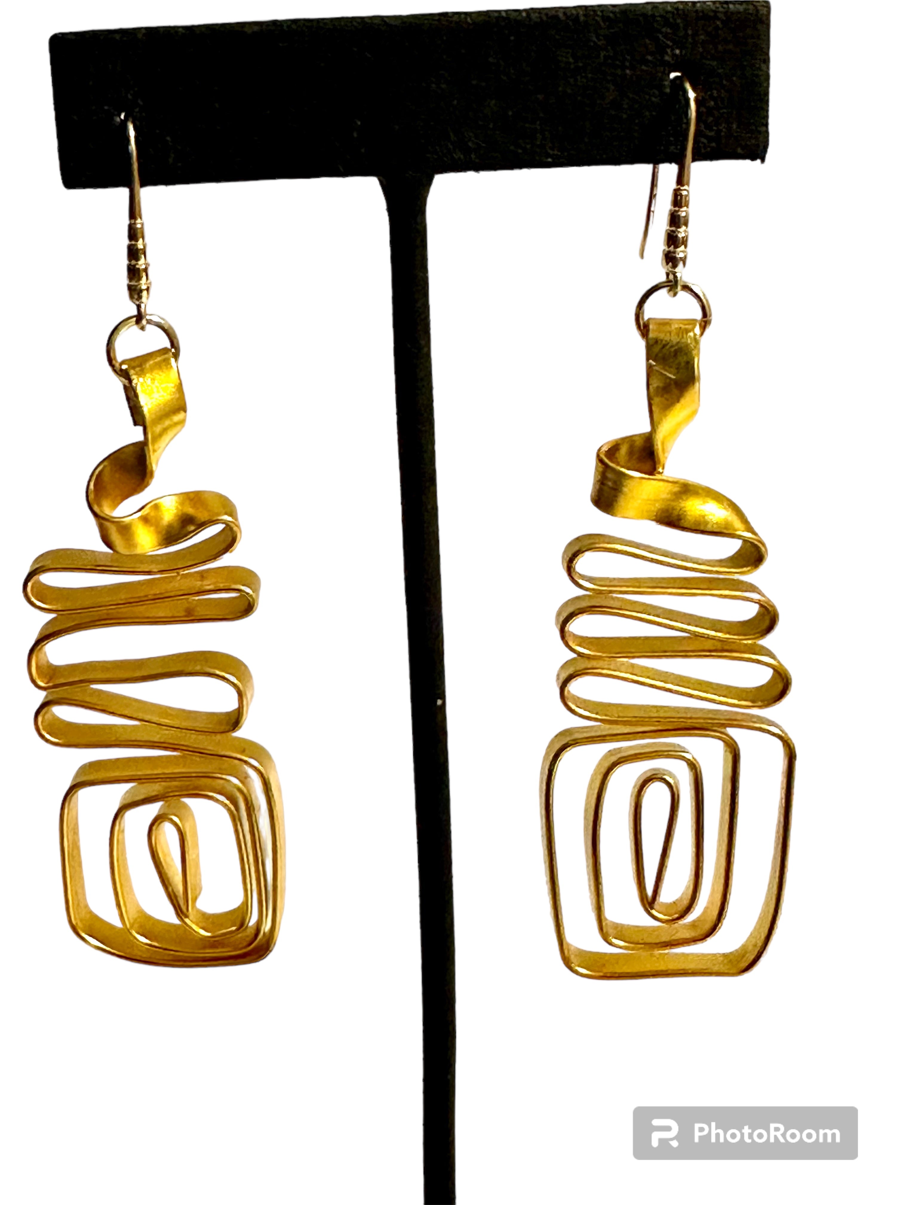 Earrings - Gold Press thru