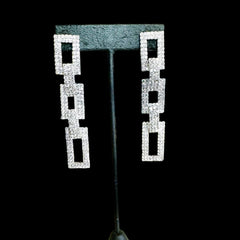 Square Biz- Rhinestone Earrings