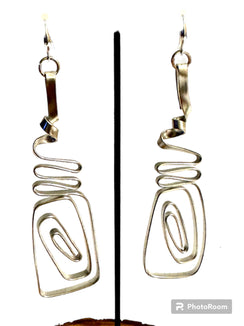 Earrings - Silver Pressing thru
