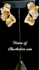 Leaf Flower Metal Earrings