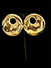 Gold Holely Post Earrings