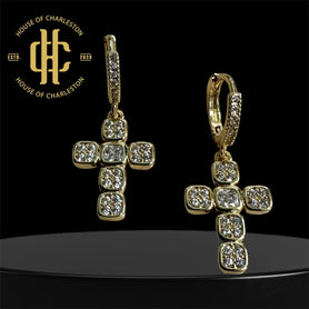 Studded Cross - Earrings