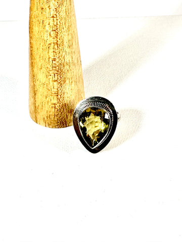 Rings- Citrine  Quartz tear drop