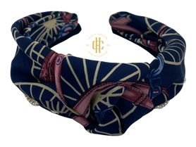 Mid knot headband Blue/GLD