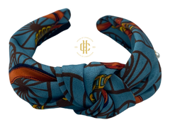 Mid knot Cloth Headband Blue/ORNG