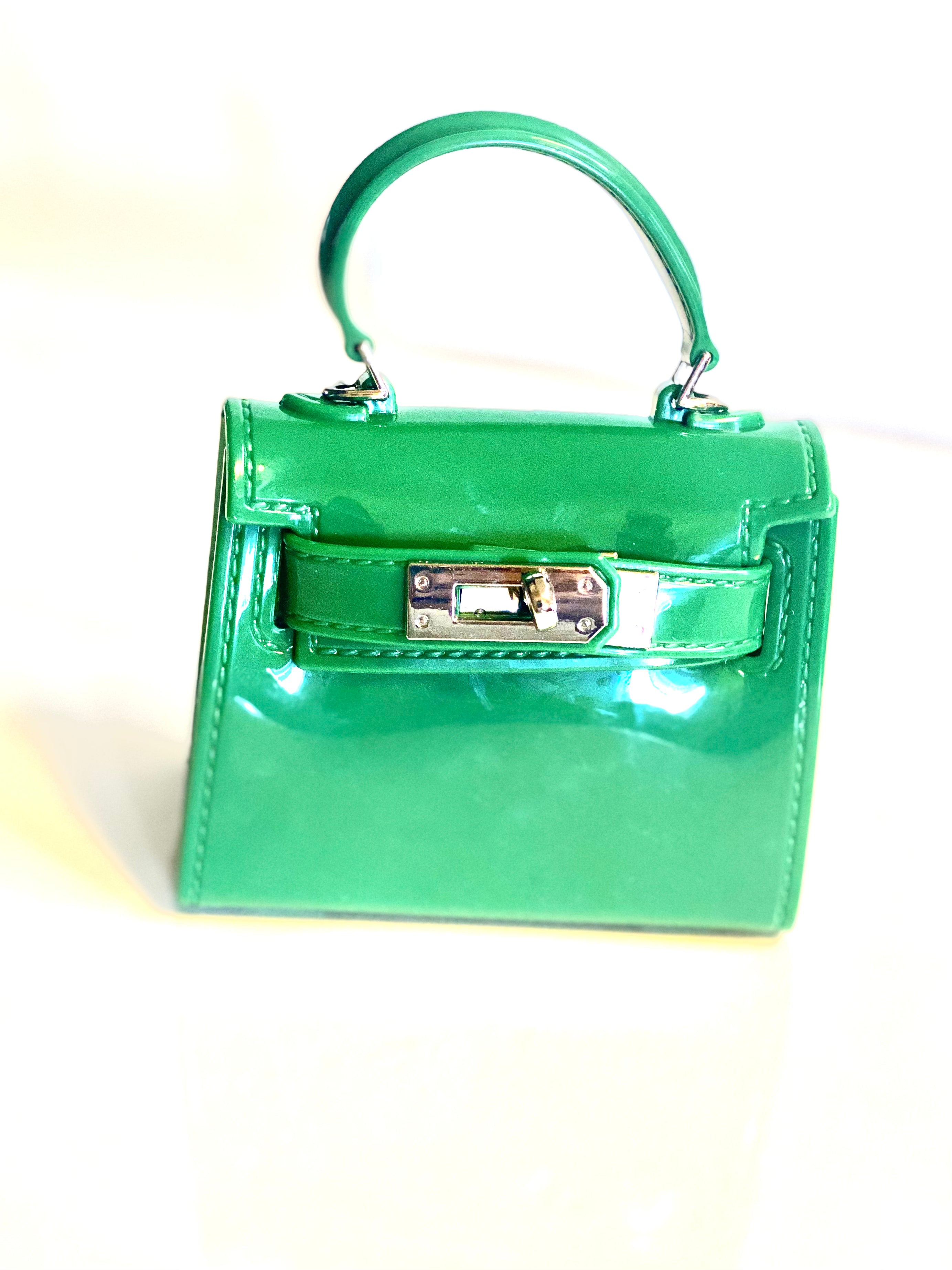 Handbag- Mini Green Glossy Jelly handbag