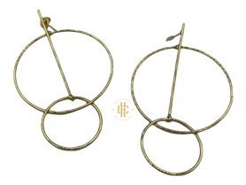 Gold Circle Crossover Earrings